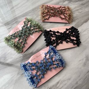 4 New Floral Beaded Magic Hair Combs